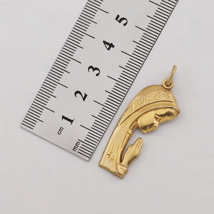 9ct Yellow Gold Virgin Mary Praying Pendant