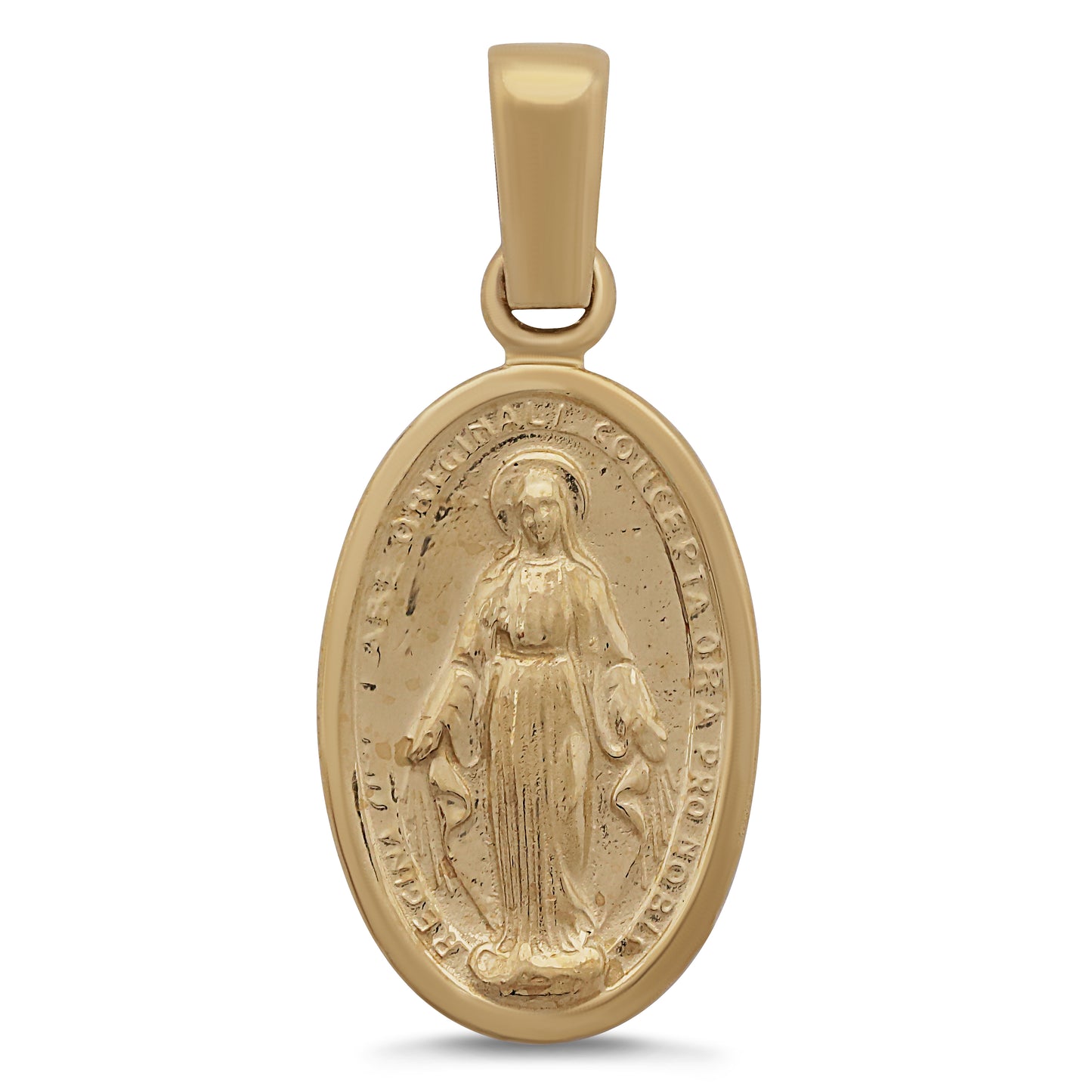 9ct Yellow Gold St Marie Miraculeuse Medallion Madonna Small Pendant