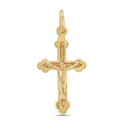 9ct Yellow Gold Fleury Crucifix Cross Pendant