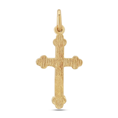 9ct Yellow Gold Fleury Crucifix Cross Pendant
