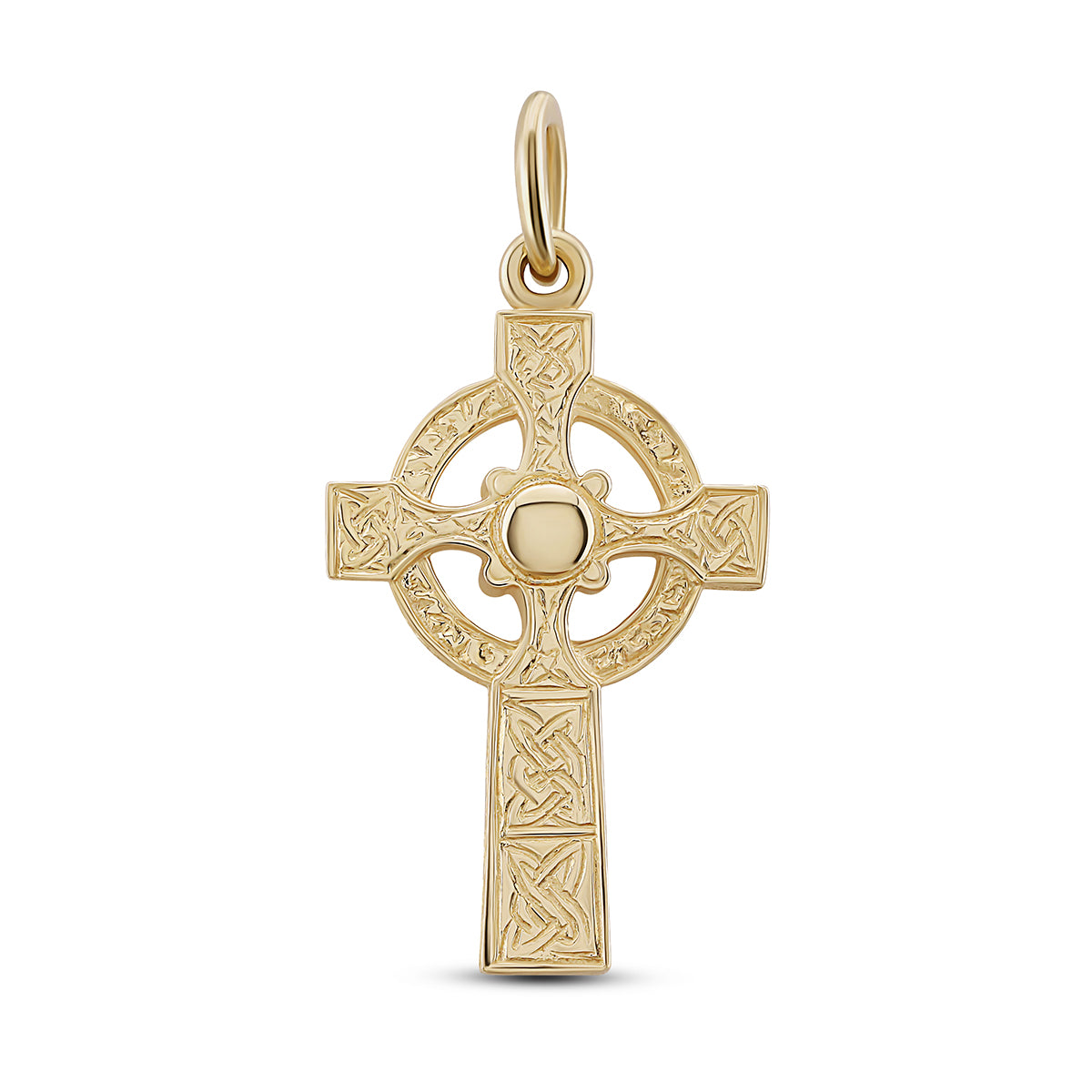 9ct Yellow Gold Small Ornate Celtic Cross Pendant