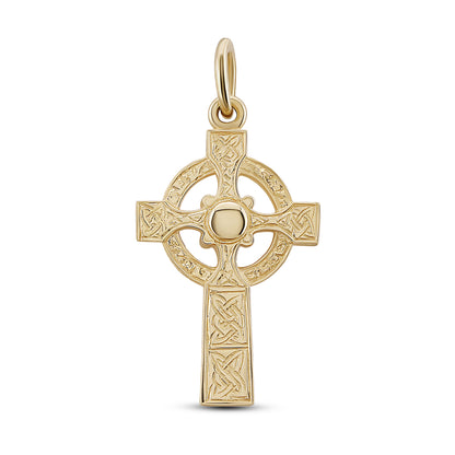 9ct Yellow Gold Small Ornate Celtic Cross Pendant