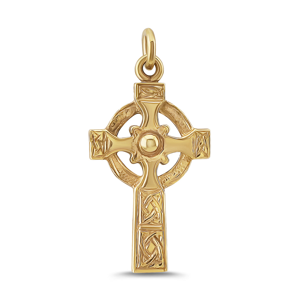 9ct Yellow Gold Extra Small Ornate Celtic Cross Pendant