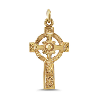 9ct Yellow Gold Extra Small Ornate Celtic Cross Pendant
