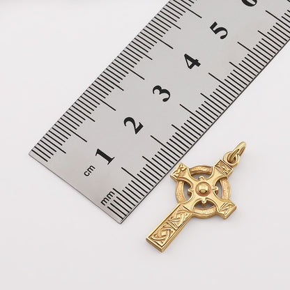 9ct Yellow Gold Extra Small Ornate Celtic Cross Pendant