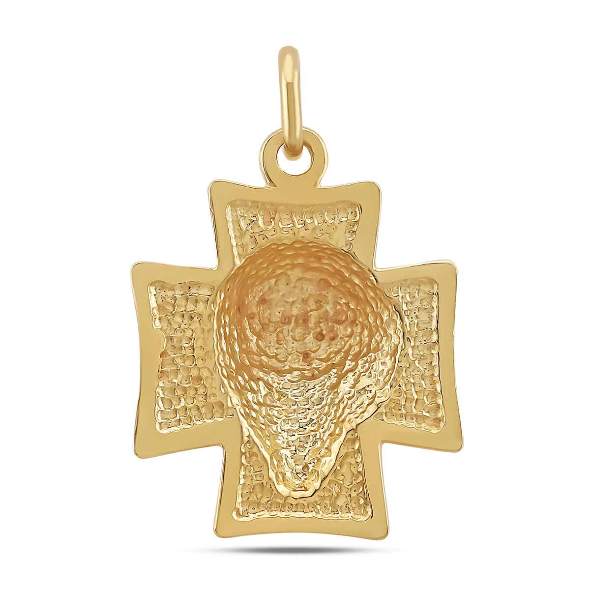 9ct Yellow Gold Face Of Jesus Cross Pendant