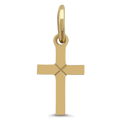 9ct Yellow Gold Extra Small Polished Plain Cross