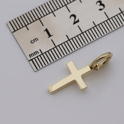9ct Yellow Gold Extra Small Polished Plain Cross