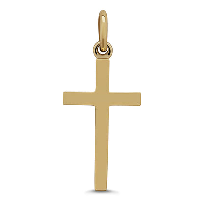 9ct Yellow Gold Small Polished Plain Cross