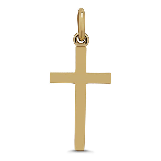 9ct Yellow Gold Small Polished Plain Cross