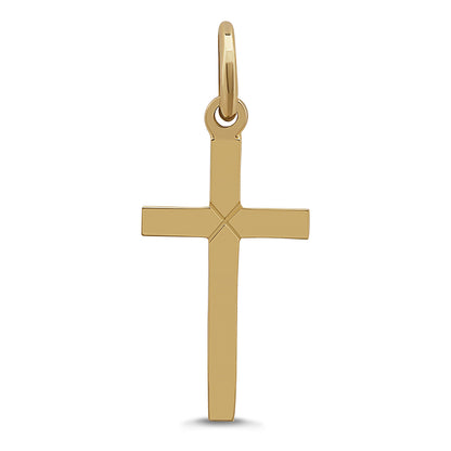 9ct Yellow Gold Small Polished Plain Cross