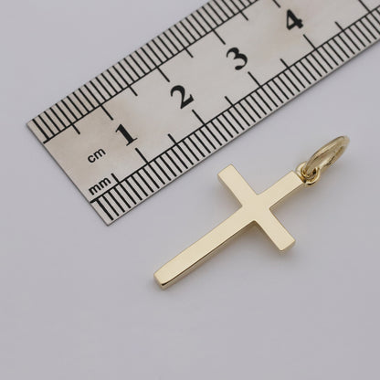 9ct Yellow Gold Small Polished Plain Cross