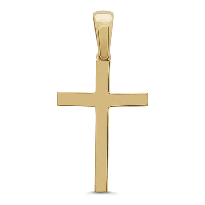 9ct Yellow Gold Medium Polished Plain Cross
