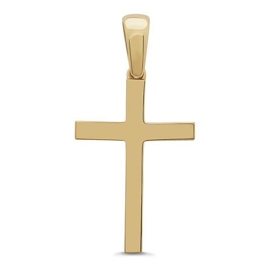 9ct Yellow Gold Medium Polished Plain Cross