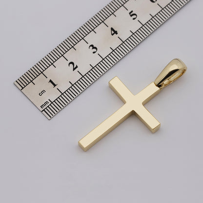 9ct Yellow Gold Medium Polished Plain Cross