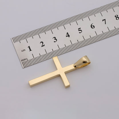 9ct Yellow Gold Solid Medium Classic Cross