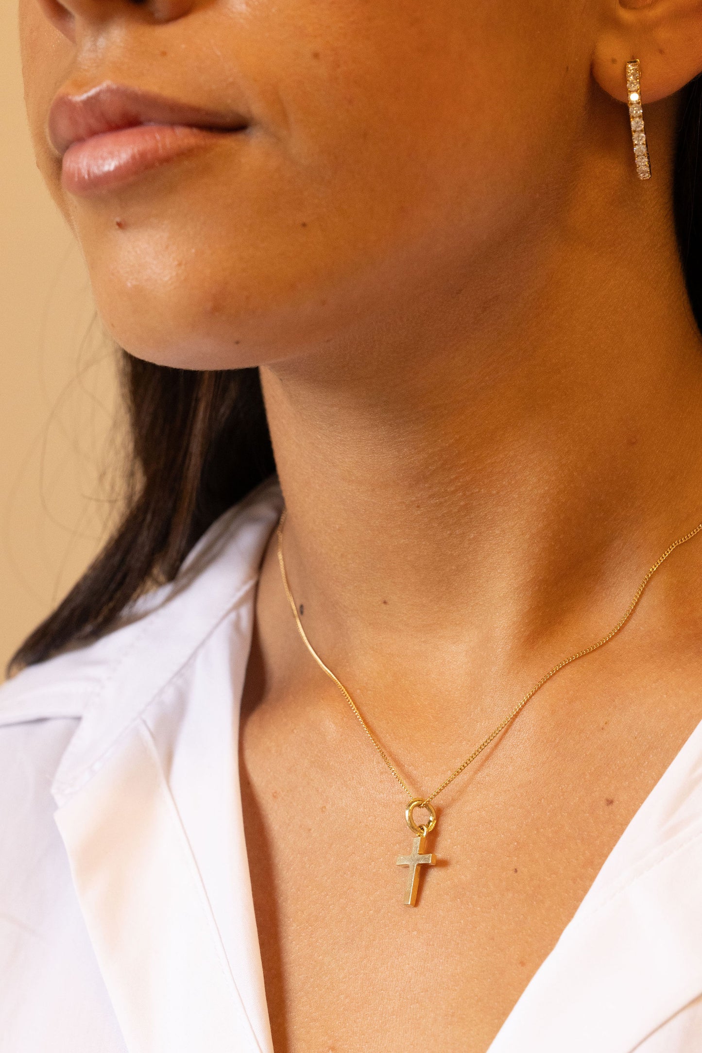 9ct Yellow Gold Extra Small Polished Plain Cross