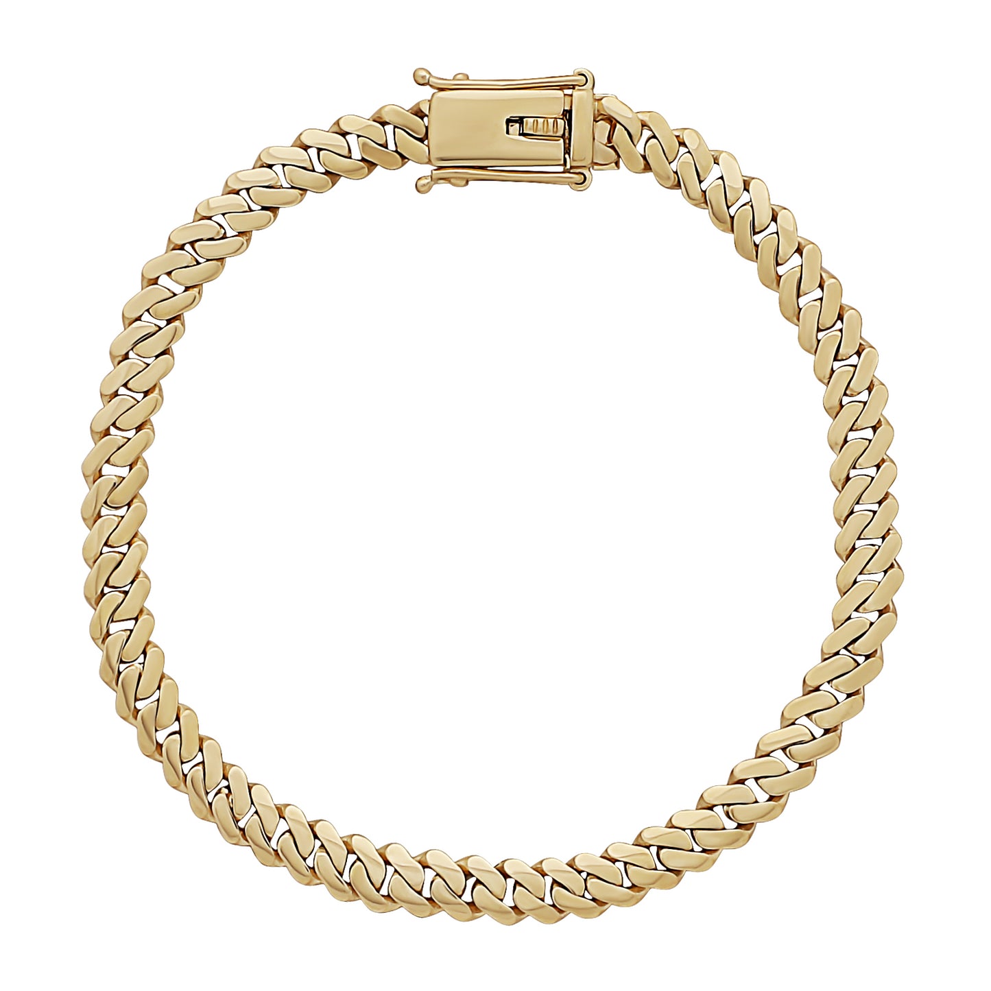 9ct Yellow Gold Solid Classic Light Weight Cuban Link 6mm Bracelet-8.5"