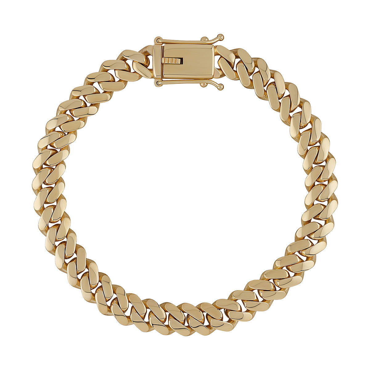 9ct Yellow Gold Solid Classic Cuban Link 8.5mm Bracelet-8.5"