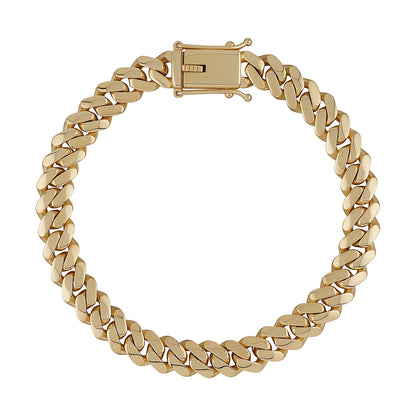 9ct Yellow Gold Solid Classic Cuban Link 8.5mm Bracelet-8.5"