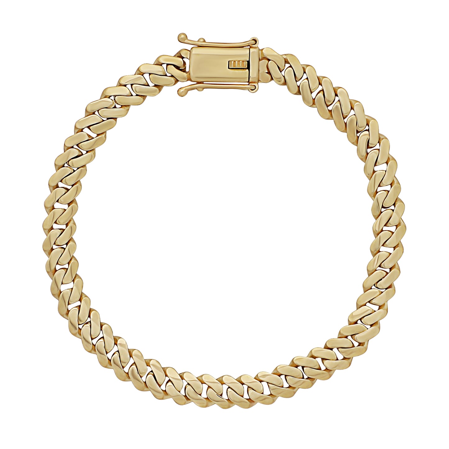 9ct Yellow Gold Solid Classic Light Weight Cuban Link 7mm Bracelet-8.5"