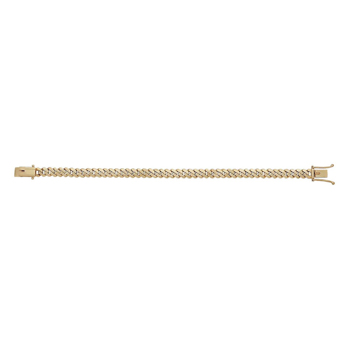 9ct Yellow Gold Solid Classic Light Weight Cuban Link 7mm Bracelet-8.5"