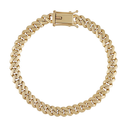 9ct Yellow Gold Solid Classic Cuban Link 7.5mm Bracelet-8.5"