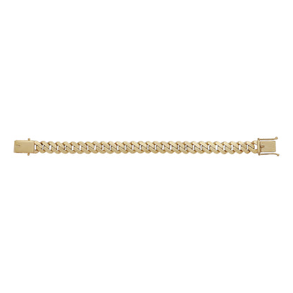 9ct Yellow Gold Solid Classic Light Weight Cuban Link 11mm Bracelet-8.5"