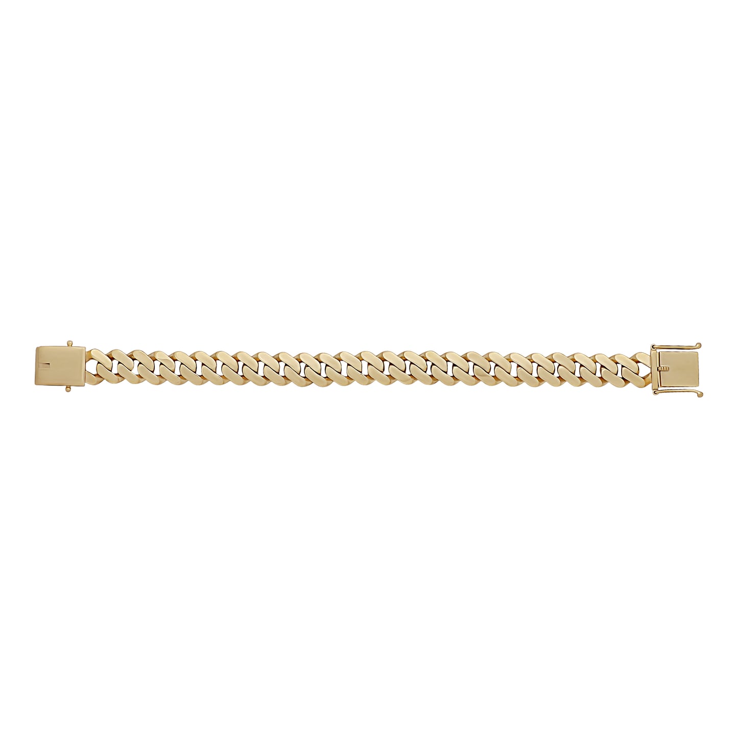 9ct Yellow Gold Solid Classic Light Weight Cuban Link 12.5mm Bracelet-8.5"