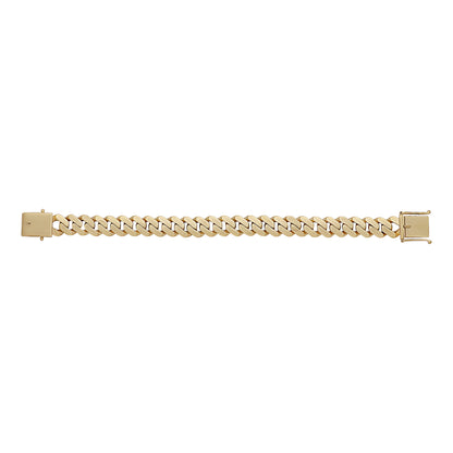 9ct Yellow Gold Solid Classic Light Weight Cuban Link 12.5mm Bracelet-8.5"