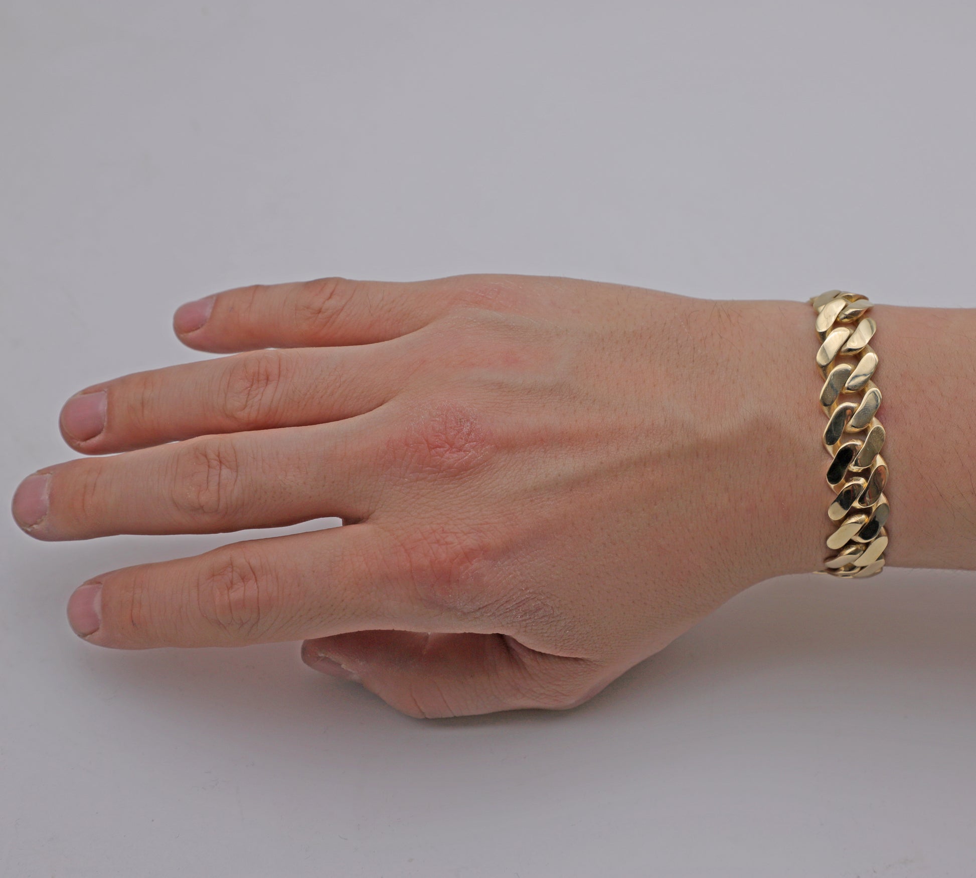 9ct Yellow Gold Solid Classic Light Weight Cuban Link 14mm