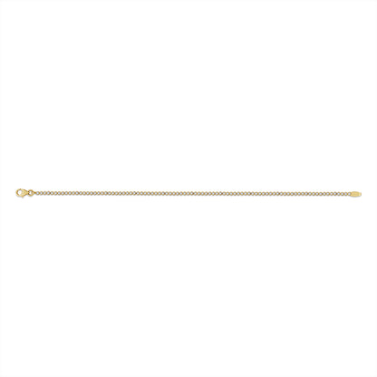 9ct Yellow Gold Round Rub Over Gem-Set Tennis Bracelet - 7"