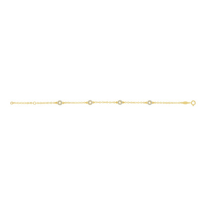 9ct Yellow Gold Gem-Set Circle Bracelet