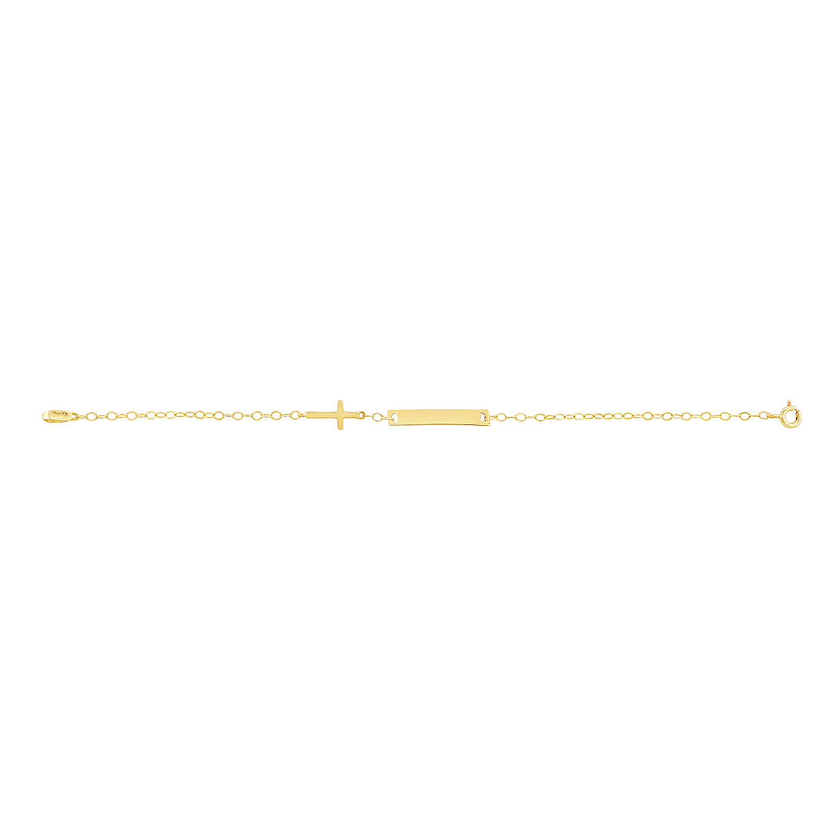 9ct Yellow Gold Polished Cross ID Bracelet-6"