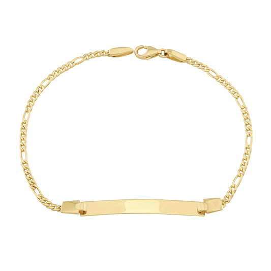 9ct Yellow Gold Square ID Curb Link Bracelet