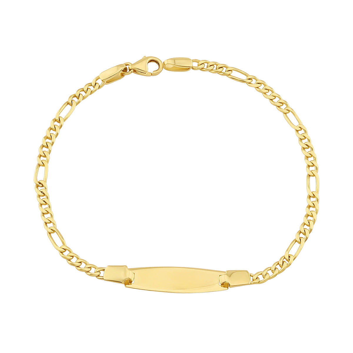 9ct Yellow Gold Oval ID Curb Link Bracelet