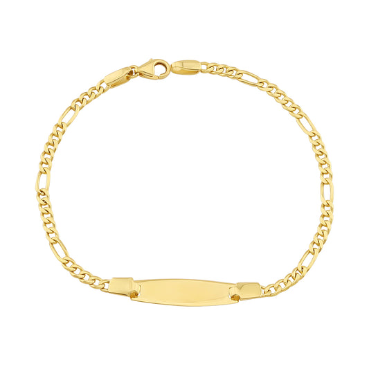 9ct Yellow Gold Oval ID Curb Link Bracelet