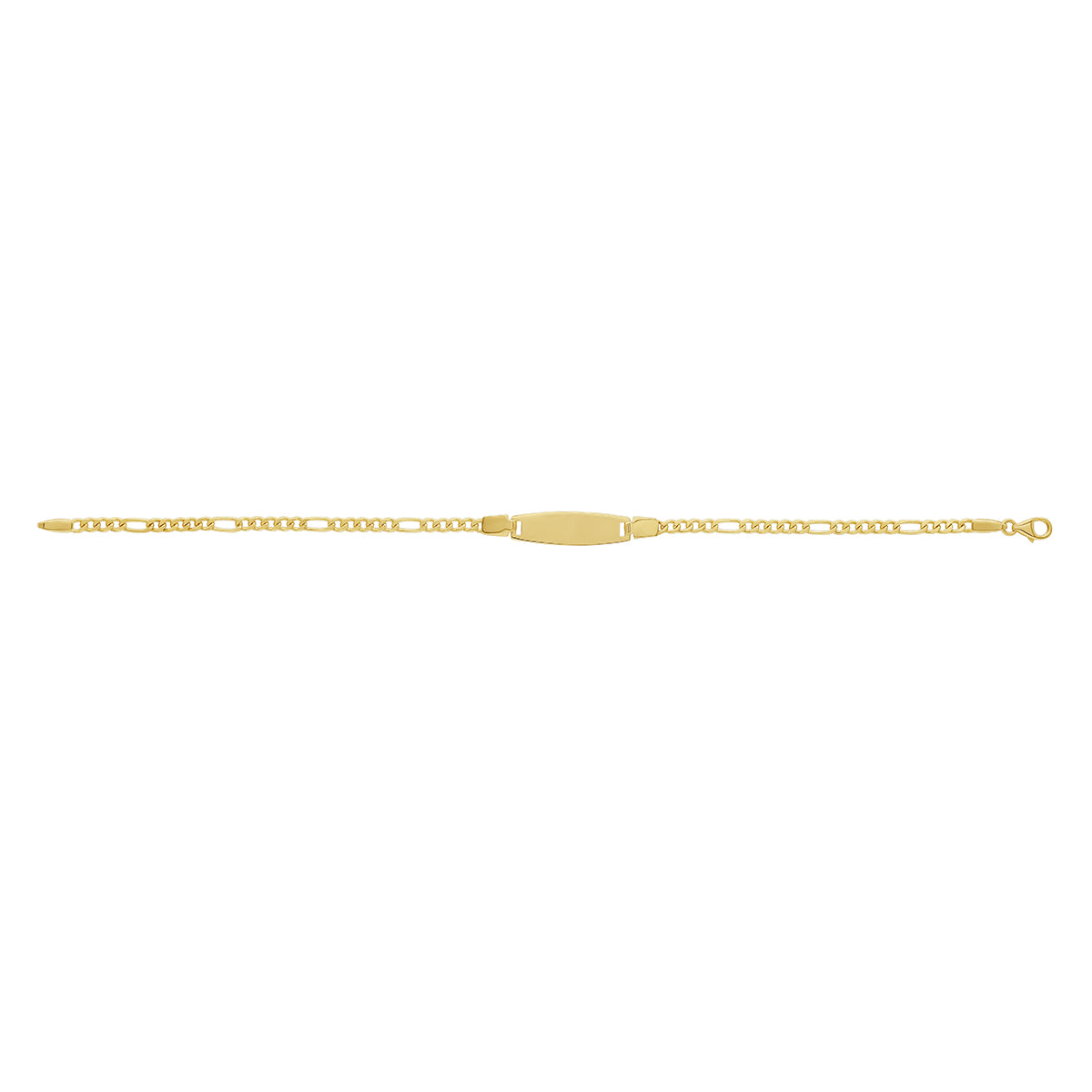 9ct Yellow Gold Oval ID Curb Link Bracelet