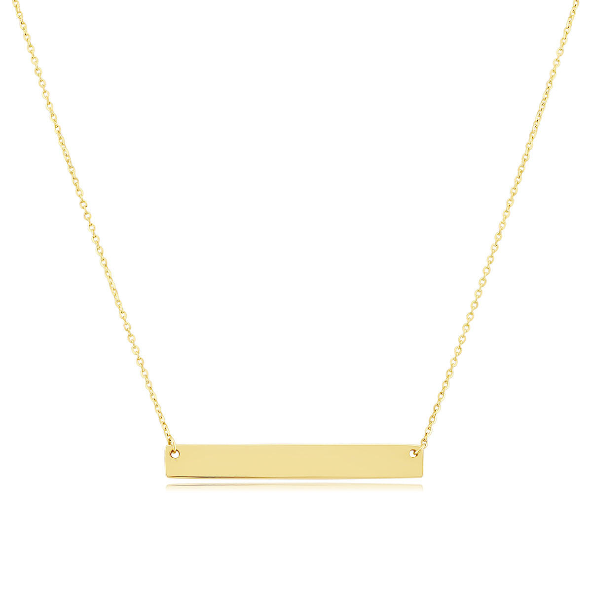 9ct Yellow Gold Polished Plain ID Necklace -16"