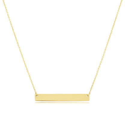 9ct Yellow Gold Polished Plain ID Necklace -16"