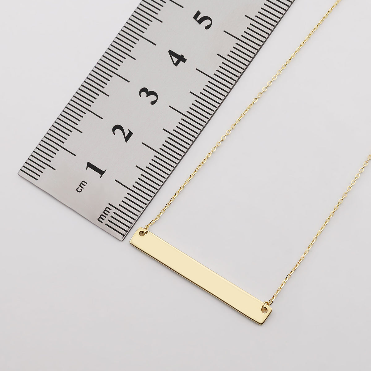 9ct Yellow Gold Polished Plain ID Necklace -16"