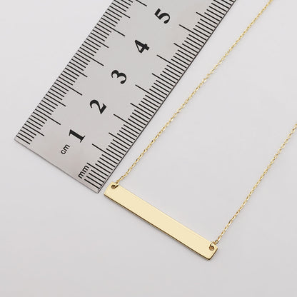 9ct Yellow Gold Polished Plain ID Necklace -16"