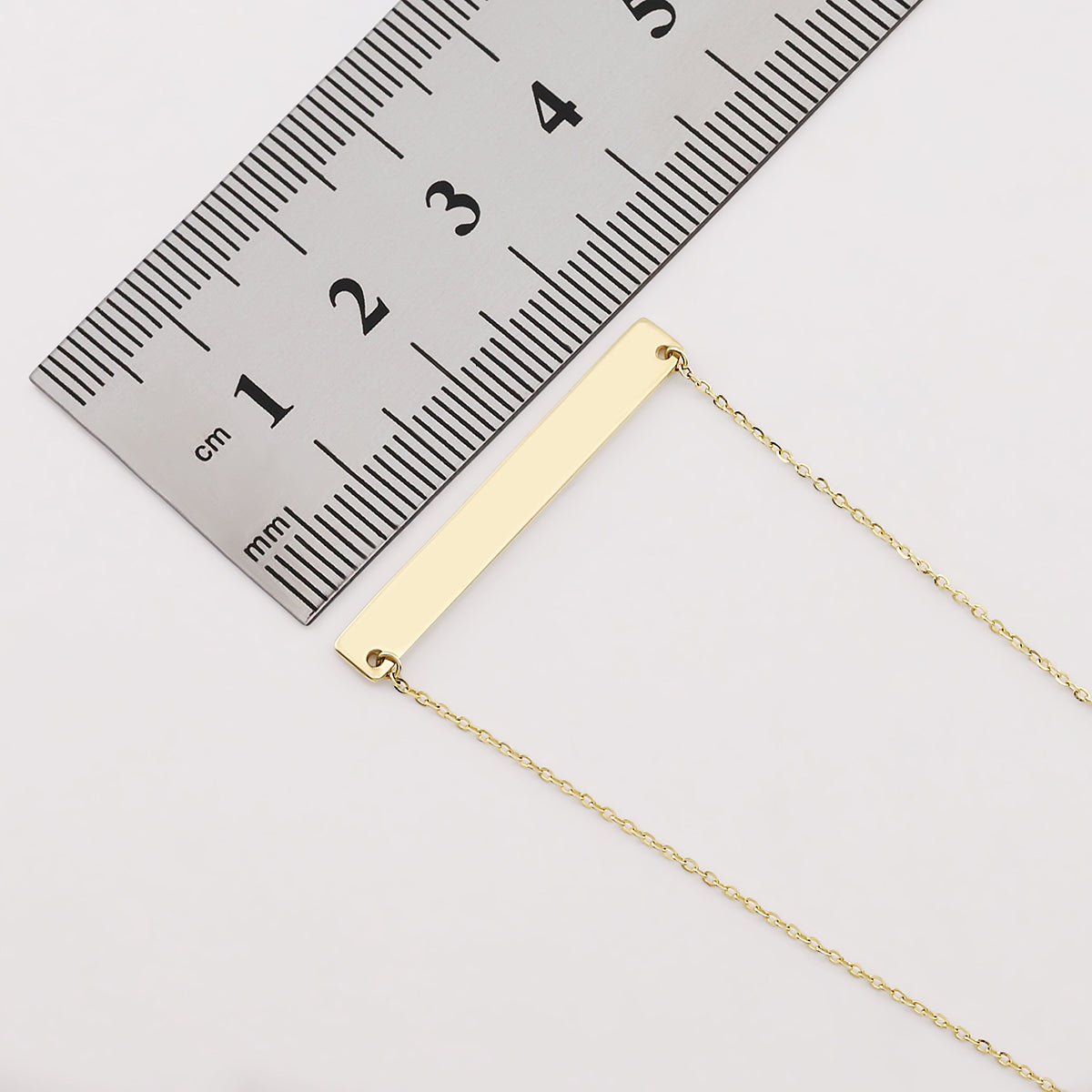 9ct Yellow Gold Polished Plain ID Necklace -16"