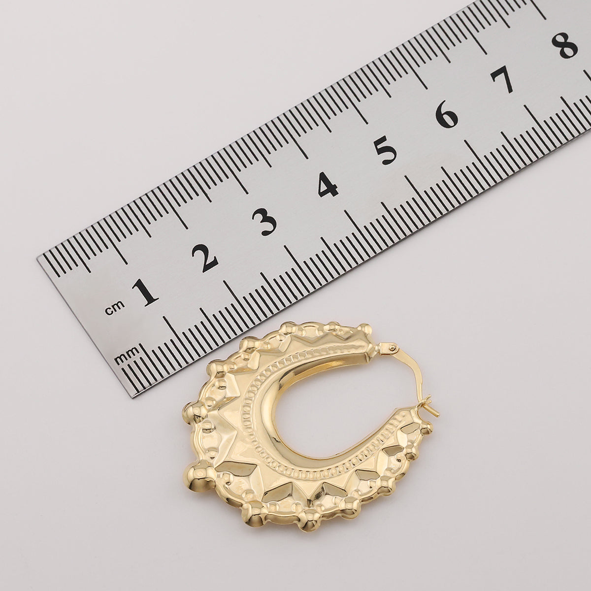 9ct Yellow Gold Medium Oval Creole Earrings