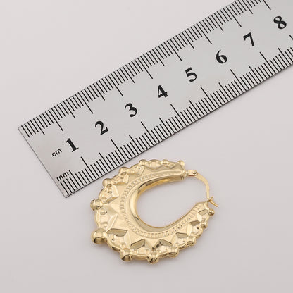 9ct Yellow Gold Medium Oval Creole Earrings