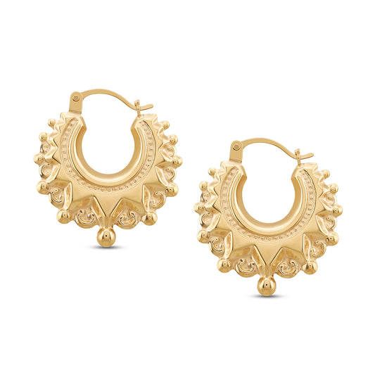 9ct Yellow Gold Medium Classic Creole Earrings