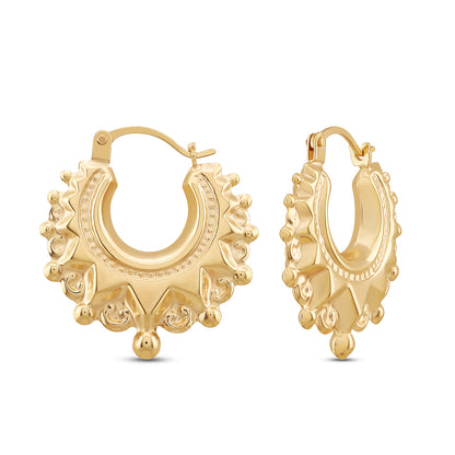 9ct Yellow Gold Medium Classic Creole Earrings