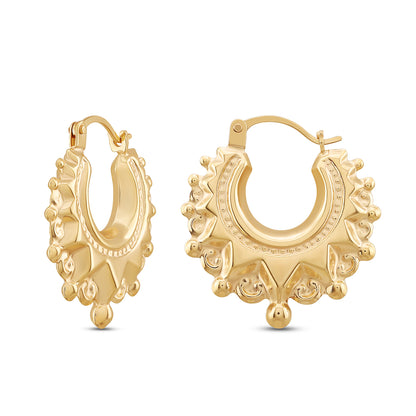 9ct Yellow Gold Medium Classic Creole Earrings