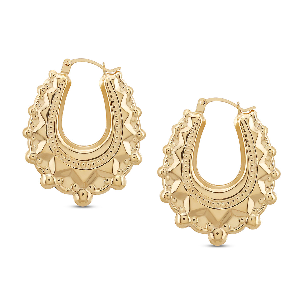 9ct Yellow Gold Small Oval Creole Earrings