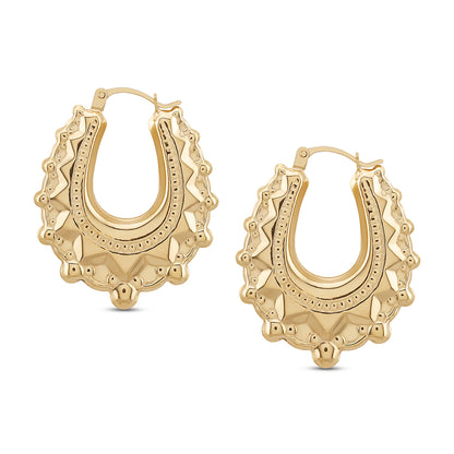 9ct Yellow Gold Small Oval Creole Earrings